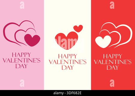 Romantica illustrazione di San Valentino con cuori e colori tenui, ideale per messaggi d'amore, biglietti d'auguri e promozioni di San Valentino Illustrazione Vettoriale