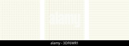 Fogli di pianificazione del giornale di registrazione. Raccolta di modelli di pagina per appunti. Set di carta stampabile minimalista Illustrazione Vettoriale