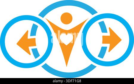 Logo creativo del concetto di lavoro di squadra icona vettore di design Illustrazione Vettoriale