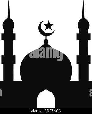 La cupola della Moschea Ramadan e i minareti sagoma islamica Vector Illustrazione Vettoriale