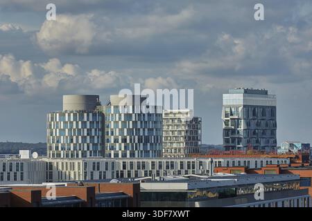 COPENAGHEN, DANIMARCA - 16 SETTEMBRE 2017: Veduta della città di Copenaghen in Danimarca durante la giornata nuvolosa Foto Stock
