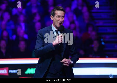 Londra, Regno Unito. 11 gennaio 2026. Rob Walker durante il primo round match tra Shaun Murphy e Wu Yize al Johnstone's Paint Masters Snooker 2026 ad Alexandra Palace, Londra, Inghilterra l'11 gennaio 2026 Credit: Dylan Hepworth/Every Second Media Credit: Every Second Media/Alamy Live News Foto Stock