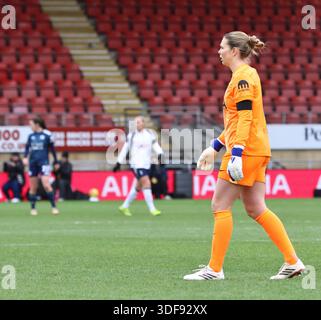 Londra, Regno Unito. 11 gennaio 2026. Lize Kop (Tottenham 1) durante la partita della Super League femminile tra Tottenham Hotspur e Leicester al Brisbane Road Stadium, Londra, Inghilterra, l'11 gennaio 2026. Crediti: Bettina Weissensteiner/Alamy Live News Foto Stock