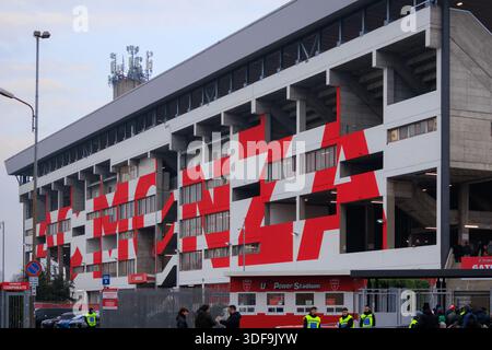 Monza, Italia: 28 dicembre 2022 - Vista generale fuori dallo Stadio Brianteo U-Power prima di una partita amichevole tra AC Monza e Torino FC. Foto Stock