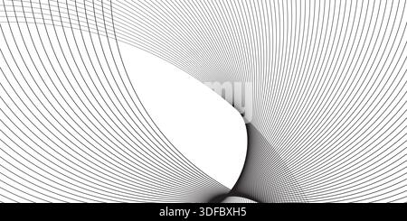 Sfondo vettoriale astratto con eleganti linee curve sovrapposte in uno stile monocromatico Illustrazione Vettoriale
