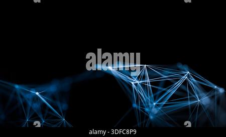 Futuristica rete di comunicazione globale struttura digitale Copy Space. rendering 3d. Foto Stock