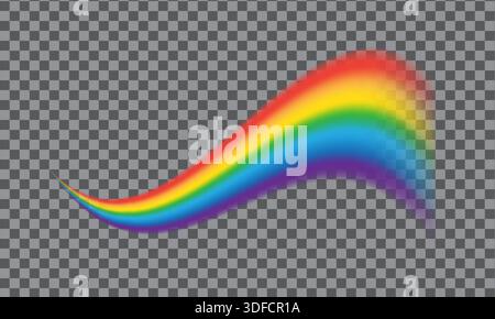 Forma arcobaleno realistica isolata su sfondo trasparente Illustrazione Vettoriale