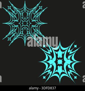 Due ornamenti professionali. Sofisticato Vector turchese. Sofisticato ornamento naturale. Modelli magici professionali. EPS 10. Illustrazione Vettoriale
