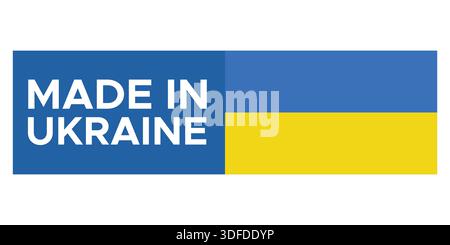 Etichetta del timbro Made in Ukraine Illustrazione Vettoriale
