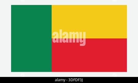 Bandiera BENIN con colore originale Illustrazione Vettoriale