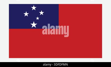 SAMOA Flag dal colore originale Illustrazione Vettoriale