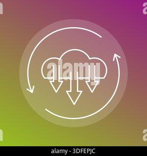 Icona di storage tecnologico. Simbolo di trasferimento digitale. Vettore di rete elettronico. Sincronizzazione professionale delle informazioni Illustrazione Vettoriale