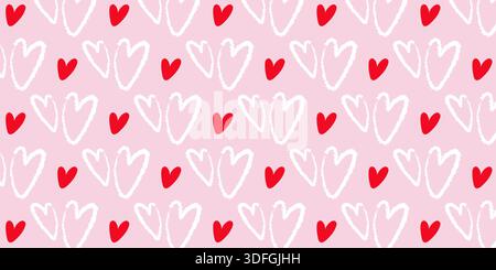 Motivo a cuore senza cuciture, sfondo di San Valentino con cuore Illustrazione Vettoriale