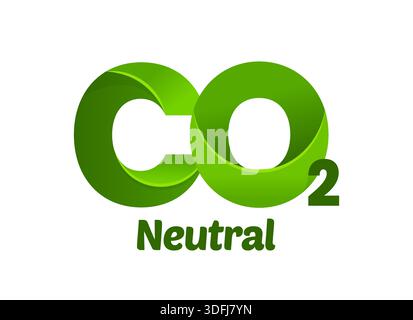 Icona emissione di CO2, gas di riscaldamento neutro Illustrazione Vettoriale