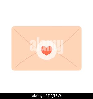 Busta d'amore chiusa con cuore Illustrazione Vettoriale