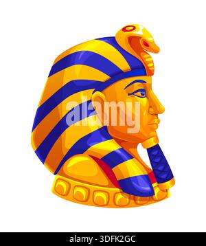 Egitto gioco icona risorsa di faraone maschera antico busto Illustrazione Vettoriale