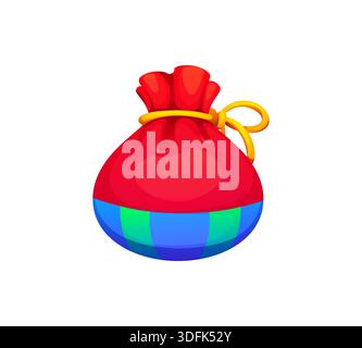 Capodanno lunare cinese felice borsa rossa con cordino Illustrazione Vettoriale