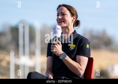 Alicante, Spagna. 13 gennaio 2026. Marianne Vos olandese nella foto durante la presentazione del Team Visma-Lease a Bike Cycling Team ad Alicante, Spagna, martedì 13 gennaio 2026. BELGA FOTO DAVID PINTENS credito: Belga News Agency/Alamy Live News Foto Stock