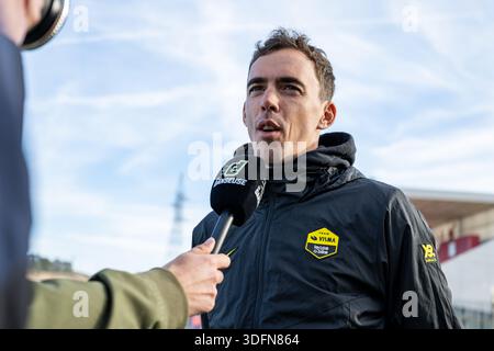 Alicante, Spagna. 13 gennaio 2026. Francese Christophe Laporte nella foto durante la presentazione del Team Visma-Lease a Bike Cycling Team ad Alicante, Spagna, martedì 13 gennaio 2026. BELGA FOTO DAVID PINTENS credito: Belga News Agency/Alamy Live News Foto Stock