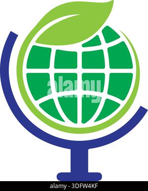 Logo di design vettoriale con icone globali isolate Illustrazione Vettoriale