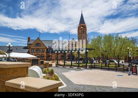 Wyoming, Wyoming, USA - 10 maggio 2022: The Cheyenne Depot Plaza Foto Stock