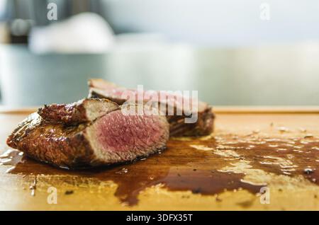 Bella foto di manzo Brisket (Brisket punto fine) Foto Stock