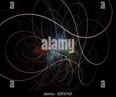 Caos astratto multicolori immagini frattali su sfondo scuro Foto Stock