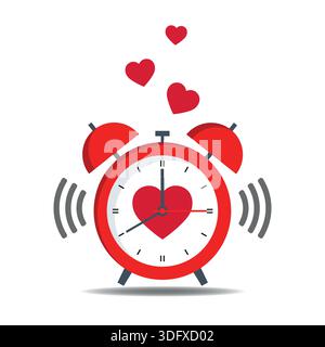 sveglia rossa con cuore Illustrazione Vettoriale