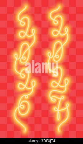 2026 e 2027 Date Vertical Banner Cards Party Invitate New Year Greeting Set di design minimalista al neon. Illustrazione vettore isolato biglietti tematici per le festività invernali opuscoli promozionali, post, blog Illustrazione Vettoriale