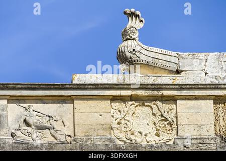 Dettaglio della parete del Museo di Arte Asiatica Corfu Grecia Foto Stock