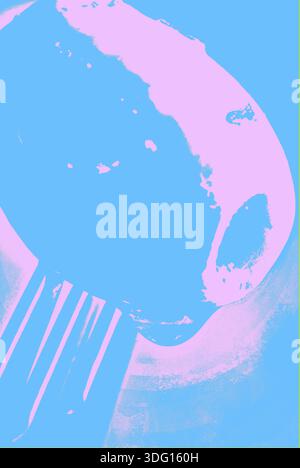 Oliva alla griglia sulla forcella immagine su sfondo blu in pop art style Foto Stock