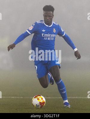 Albacete, Spagna. 14 gennaio 2026. Vinícius Júnior del Real Madrid durante una partita di Copa del Rey 16 tra Albacete e Real Madrid a Estádio Carlos Belmonte ad Albacete, Spagna (foto di Ricardo Nogueiro/Sports Press Photo) credito: SPP Sport Press Photo. /Alamy Live News Foto Stock
