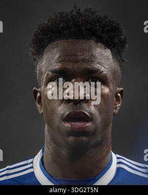 Albacete, Spagna. 14 gennaio 2026. Vinícius Júnior del Real Madrid durante una partita di Copa del Rey 16 tra Albacete e Real Madrid a Estádio Carlos Belmonte ad Albacete, Spagna (foto di Ricardo Nogueiro/Sports Press Photo) credito: SPP Sport Press Photo. /Alamy Live News Foto Stock