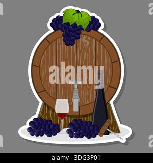 illustrazione sul tema vari vini naturali dolci e gustosi Illustrazione Vettoriale