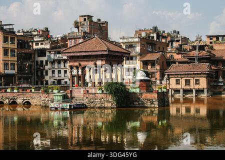 Piazza Patan Durbar, centro della città submetropolitana di Lalitpur, Nepal. Foto Stock