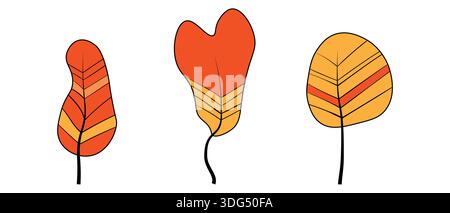 Insieme di alberi. Icone a colori isolate su sfondo bianco. Albero di molla per il progetto. Simbolo vettoriale. Piante, progettazione paesaggistica. Concetto di idea ecologica Illustrazione Vettoriale