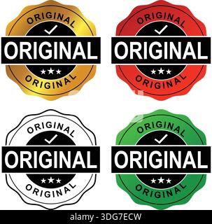 Etichette originali con segno di spunta e asterisco Illustrazione Vettoriale