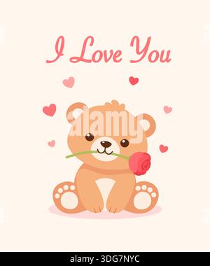 Carino Valentine Birds Love Illustration Illustrazione Vettoriale