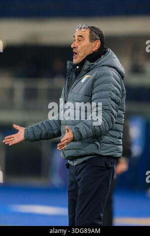 Maurizio Sarri, è l'allenatore del SS Lazio durante la partita di calcio tra Hellas Verona FC e SS Lazio, MD20 di serie A Enilive Italian Soccer ch Foto Stock