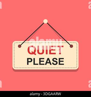 Icona Quiet zone in stile piatto. Immagine del vettore del banner invisibile su sfondo isolato. Concetto di business dei segnali di avvertimento. Illustrazione Vettoriale