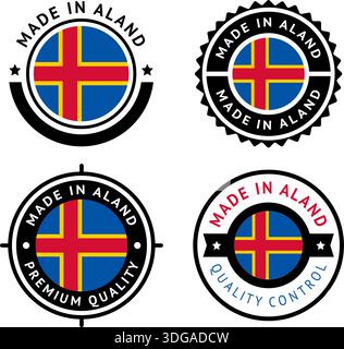Bandiera nazionale dell'Aland, imposta icone vettoriali piatte Illustrazione Vettoriale