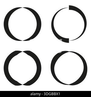 Set di caricamento circolare. Icona circolare del segmento. Anello rotto Vector. Gruppo forma geometrica. EPS 10. Illustrazione Vettoriale