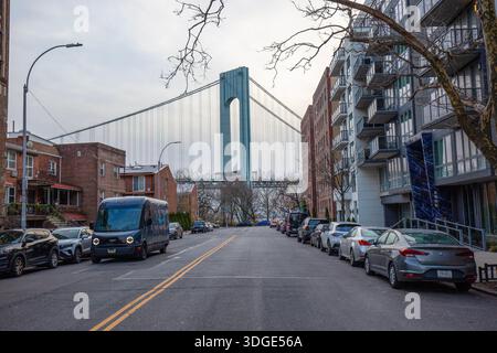 Ponte Verrazzano-Narrows che collega Staten Island e Brooklyn, New York, Stati Uniti. Foto Stock