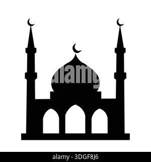 icona di vetor sagoma della moschea Illustrazione Vettoriale