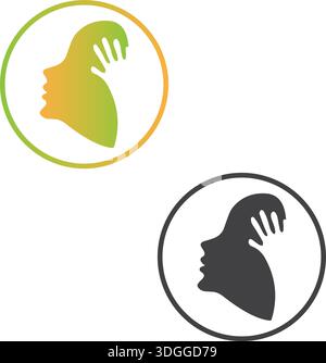 logo face logo a mano faccia per logo aziendali firmati a mano Illustrazione Vettoriale