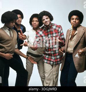 LUMENPHOTO.NL - 1979 - PAESI BASSI - I Jackson Five sono stati un gruppo musicale statunitense di Motown composto da Marlon Jackson, Jackie Jackson, Randy Jackson, Tito Jackson e Michael Jackson. Foto: Govert de Roos/Lumen Photo. (OUT: Belgio, Francia, Germania, Paesi Bassi, Svizzera, Regno Unito). Foto Stock
