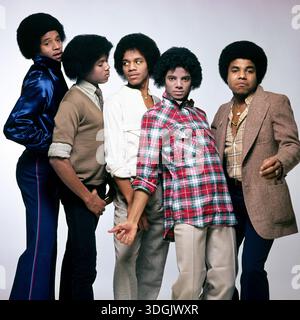 LUMENPHOTO.NL - 1979 - PAESI BASSI - I Jackson Five sono stati un gruppo musicale statunitense di Motown composto da Marlon Jackson, Jackie Jackson, Randy Jackson, Tito Jackson e Michael Jackson. Foto: Govert de Roos/Lumen Photo. (OUT: Belgio, Francia, Germania, Paesi Bassi, Svizzera, Regno Unito). Foto Stock