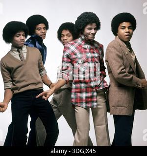 LUMENPHOTO.NL - 1979 - PAESI BASSI - I Jackson Five sono stati un gruppo musicale statunitense di Motown composto da Marlon Jackson, Jackie Jackson, Randy Jackson, Tito Jackson e Michael Jackson. Foto: Govert de Roos/Lumen Photo. (OUT: Belgio, Francia, Germania, Paesi Bassi, Svizzera, Regno Unito). Foto Stock