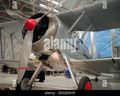Gloster Gladiator K8042, RAF Museum, Cosford, Shropshire, Regno Unito Foto Stock