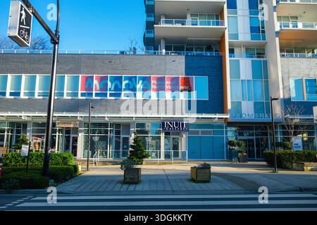 Il Museum of North Vancouver & Inuit Gallery di Lonsdale Quay a North Vancouver, BC. Foto Stock